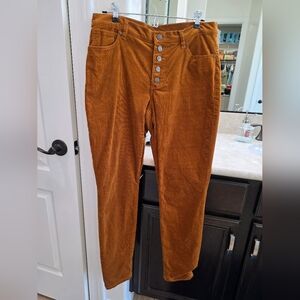 CAbi Micro Wale Corduroy Button fly Skinny Pants, Size 10